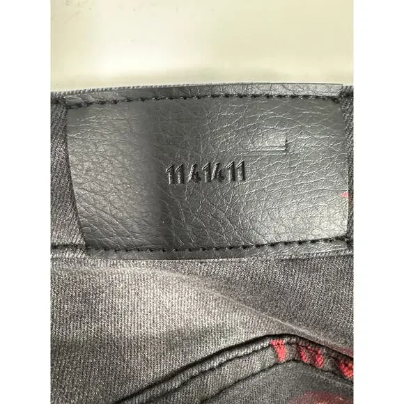 KDNK Smocked PU Jeans With Multi-Paint Splatter Mens Size 34 - Picture 7 of 11